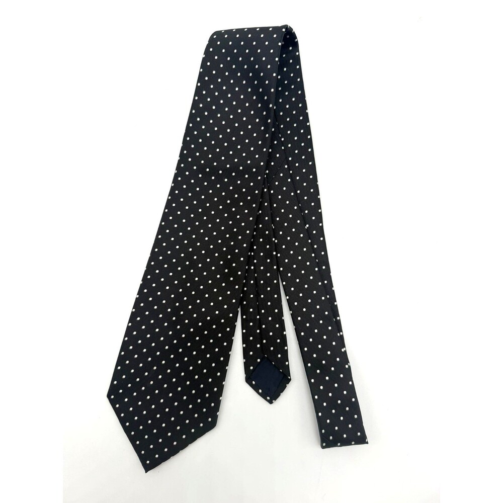 Brooks Brothers 346 Silk Tie Mens Black White Polka Dot Micro Spot Woven USA - Picture 6 of 6